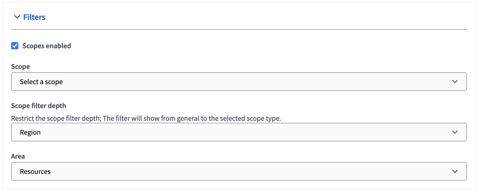 New participatory process form filters section