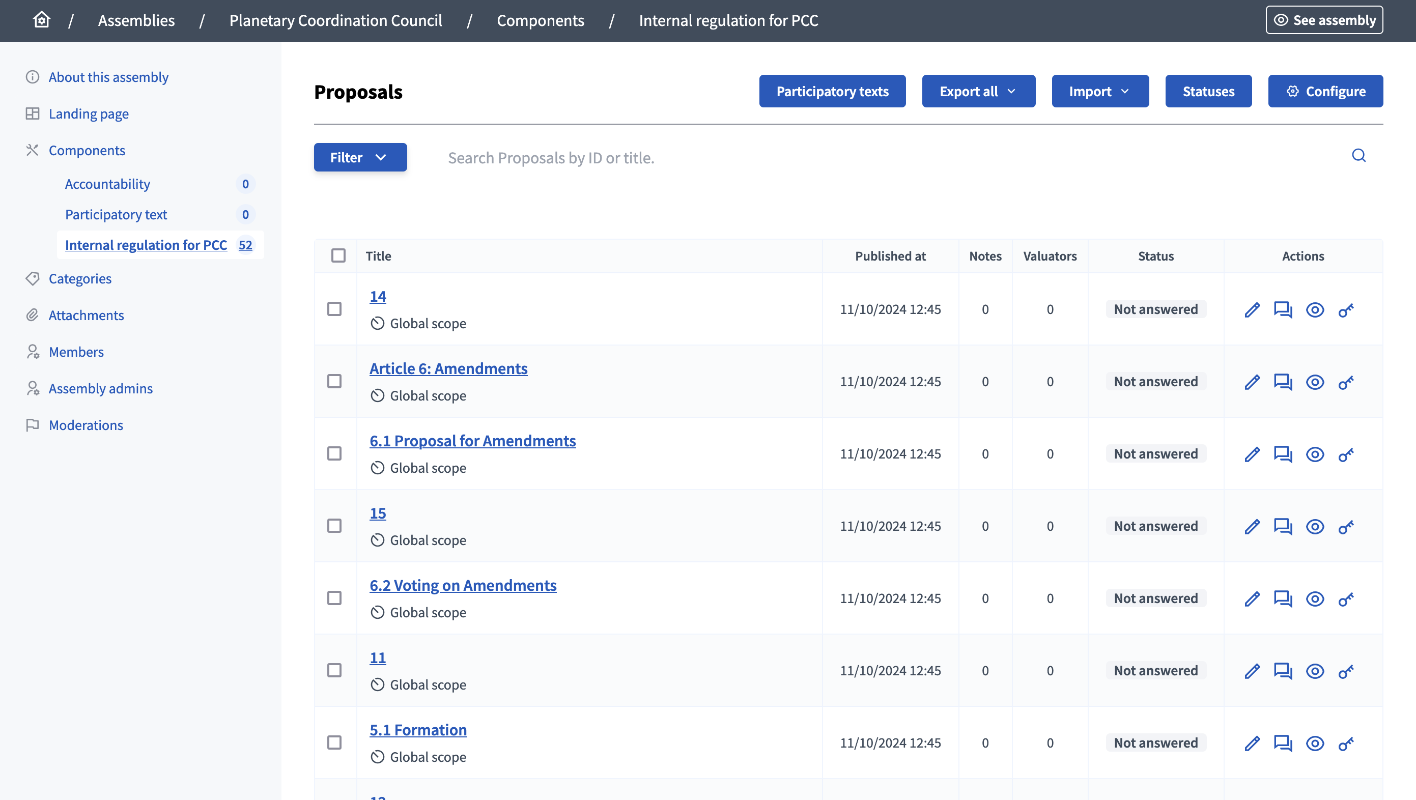 Imported document proposals